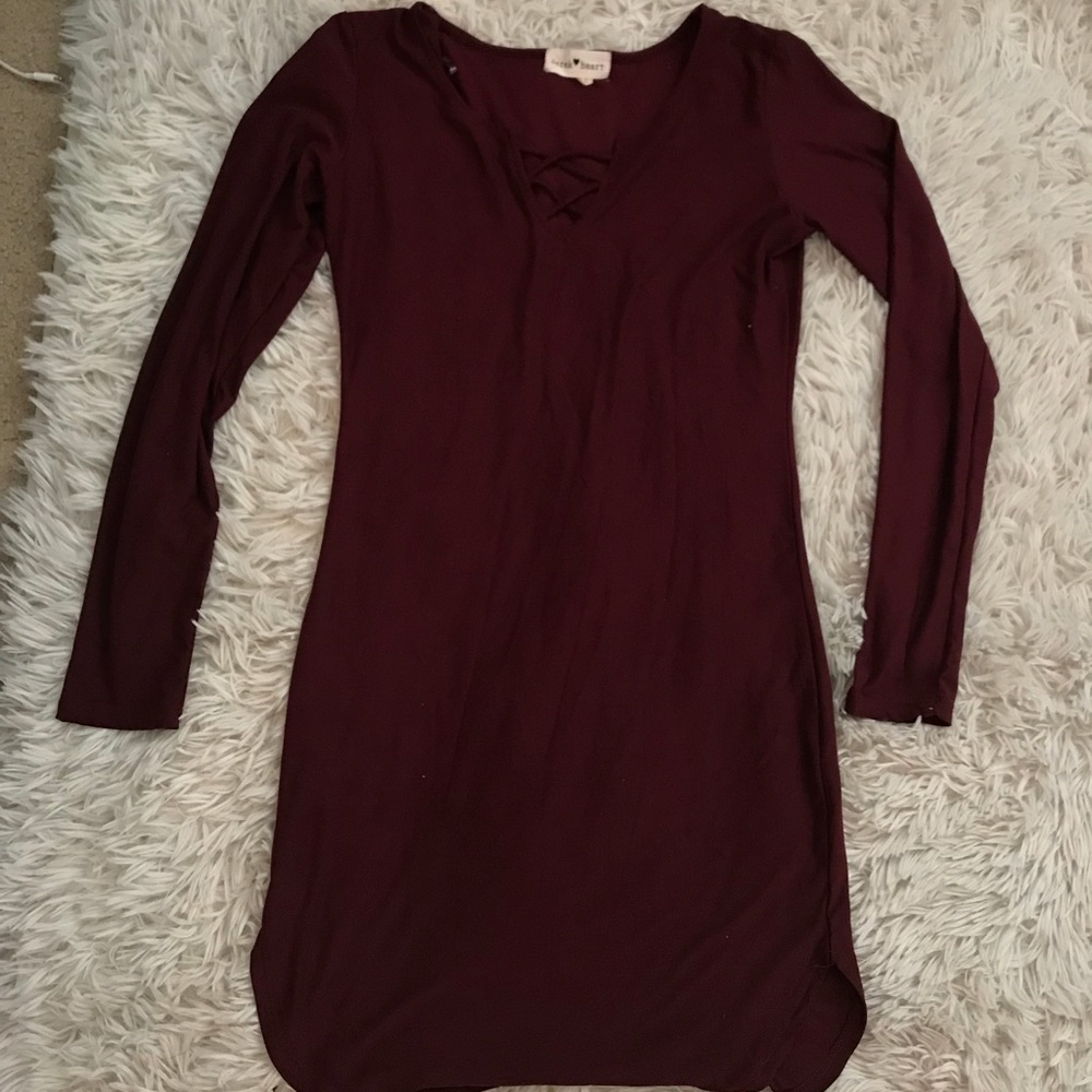 Maroon mini dress